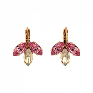 Cercei placati cu Aur roz de 24K, cu cristale Swarovski, Antigua | 1238/5-223-1RG6-Roz-5601
