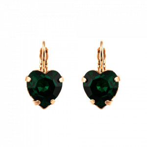 Cercei placati cu Aur roz de 24K, cu cristale Swarovski, Emerald | 1100/2-205RG6-Verde-1891
