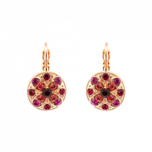 Cercei placati cu Aur roz de 24K, cu cristale Swarovski, FireFly | 1218-2140RG6-Rosu-5541
