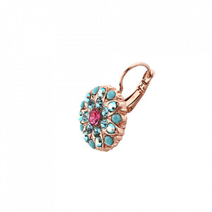 Cercei placati cu Aur roz de 24K, cu cristale Swarovski, Guardian Angel | 1029-3711RG6-Multicolor-1651