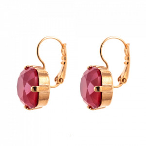 Cercei placati cu Aur roz de 24K, cu cristale Swarovski, Lady In Red | 1326/4-250RG6-Rosu-5821
