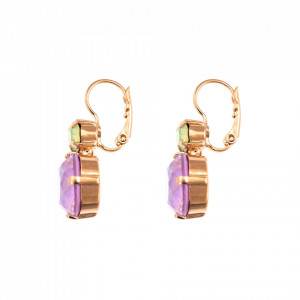 Cercei placati cu Aur roz de 24K, cu cristale Swarovski, Lavender | 1326/30-1910RG6-Multicolor-5801