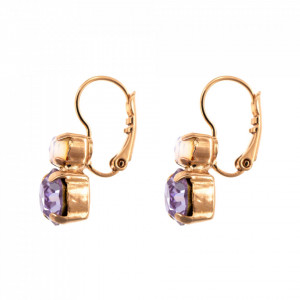 Cercei placati cu Aur roz de 24K, cu cristale Swarovski, Purple Rain | 1190-M83371RG6-Multicolor-5771