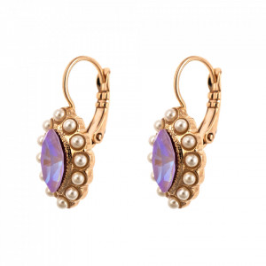 Cercei placati cu Aur roz de 24K, cu cristale Swarovski, Romance | 1115/1-139-10RG6-Multicolor-2181