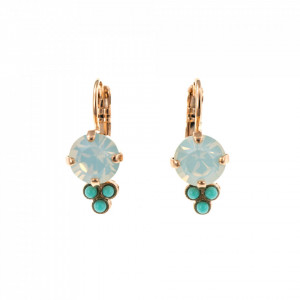 Cercei placati cu Aur roz de 24K, cu cristale Swarovski, Sapphire Sky | 1010-807RG6-Multicolor-1351