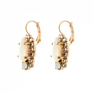 Cercei placati cu Aur roz de 24K, cu cristale Swarovski, Seashell | 1259/1-M1201RG6-Alb-5911