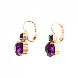 Cercei placati cu Aur roz de 24K, cu cristale Swarovski, Xenia - Odyssey | 1062-1091RG6-Multicolor-1951