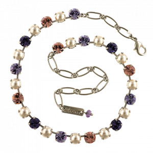 Colier placat cu rodiu, cu cristale Swarovski, Romance | 3252-139-10RO-Mov-6591