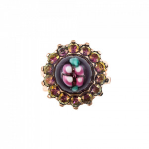 Inel placat cu Aur roz de 24K, cu cristale Swarovski, Bohemian Rhapsody | 7023-1072RG-Mov-7431