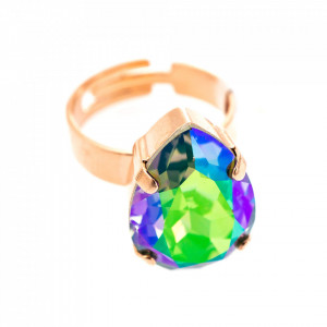 Inel placat cu Aur roz de 24K, cu cristale Swarovski, Bohemian Rhapsody | 7098/5-200RG-Mov-7601