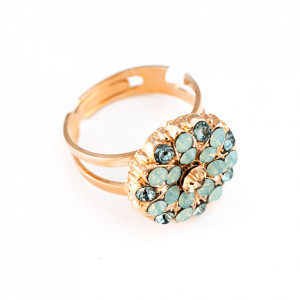 Inel placat cu Aur roz de 24K, cu cristale Swarovski, Guardian Angel | 7217-812RG-Verde-7491