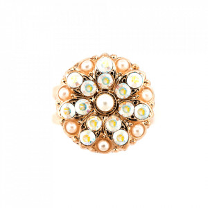 Inel placat cu Aur roz de 24K, cu cristale Swarovski, Guardian Angel | 7217-M48001RG-Alb-7881