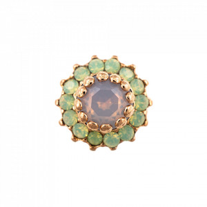 Inel placat cu Aur roz de 24K, cu cristale Swarovski, Lavender | 7163-1910RG-Multicolor-8361