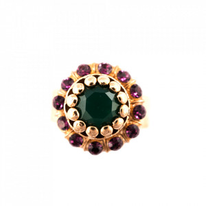 Inel placat cu Aur roz de 24K, cu cristale Swarovski, Luck | 7173-1019RG-Multicolor-8381
