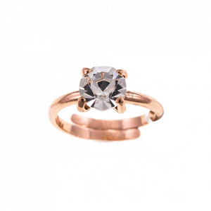 Inel placat cu Aur roz de 24K, cu cristale Swarovski, On a Clear Day | 7606-001RG-Transparent-8081