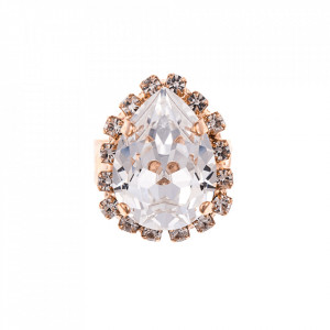 Inel placat cu Aur roz de 24K, cu cristale Swarovski, On a Clear Day | 7098-001001RG-Transparent-8111