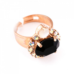 Inel placat cu Aur roz de 24K, cu cristale Swarovski, St. Martin | 7132-M87280RG-Multicolor-7671