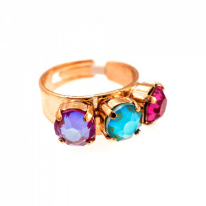 Inel placat cu Aur roz de 24K, cu cristale originale, Take my Breath Away | 7535/1-1156RG