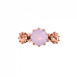 Inel placat cu Aur roz de 24K, cu cristale Swarovski, Tiara Day | 7435-2333RG-Multicolor-8011
