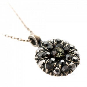 Pandantiv cu lant placat cu Argint 925, cu cristale Swarovski, Guardian Angel | 5212-747SP-Negru-7301