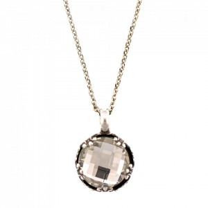 Pandantiv cu lant placat cu Argint 925, cu cristale Swarovski, On a Clear Day | 5323/2-001ASP-Transparent-6881