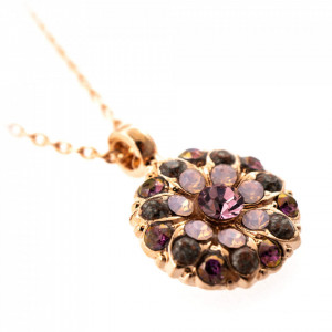 Pandantiv cu lant placat cu Aur roz de 24K, cu cristale Swarovski, Guardian Angel | 5212-1022RG-Roz-7131