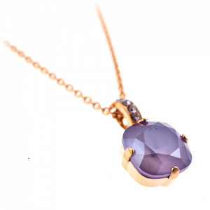 Pandantiv cu lant placat cu Aur roz de 24K, cu cristale Swarovski, Romance | 5326/2-371021RG-Mov-7371
