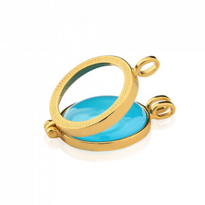 Pandantiv Magic Pendant, placat cu aur, Secret Stone Collection, cu pietre semipretioase interschimbabile-Auriu-8171