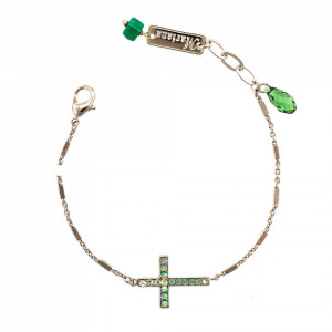 Bratara placata cu Argint 925, cu cristale Swarovski, Fern | 4520-2143SP-Verde-1192