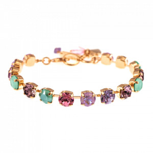 Bratara placata cu Aur roz de 24K, cu cristale Swarovski, Lavender | 4252-1910RG-Multicolor-1482