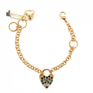 Bratara placata cu Aur roz de 24K, cu cristale Swarovski, Nightfall | 4019/5-1114RG-Albastru-1002