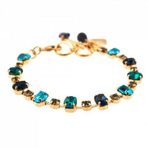 Bratara placata cu Aur roz de 24K, cu cristale Swarovski, Nightfall | 4508/1-1114RG-Albastru-1582