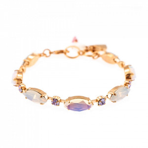 Bratara placata cu Aur roz de 24K, cu cristale Swarovski, Purple Rain | 4111/1-M83371RG-Multicolor-1422