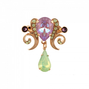 Brosa placata Acu ur roz de 24K, cu cristale Swarovski, Lavender | 2313/3-1910RG-Multicolor-1232