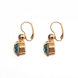 Cercei placati cu Aur roz de 24K, cu cristale Swarovski, Bohemian Rhapsody | 1037A-396222RG6-Mov-1752