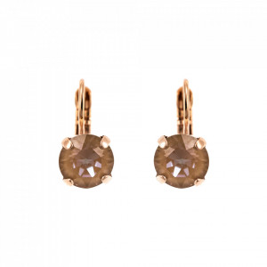 Cercei placati cu Aur roz de 24K, cu cristale Swarovski, Cappuccino DeLite | 1440-148RG6-Multicolor-5772