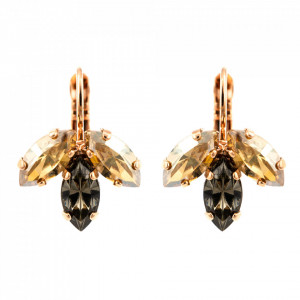 Cercei placati cu Aur roz de 24K, cu cristale Swarovski, Earl Grey | 1238/5-1132RG6-Gri/Bej-9142