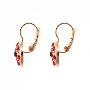 Cercei placati cu Aur roz de 24K, cu cristale Swarovski, FireFly | 1218-2140RG6-Rosu-5852