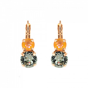 Cercei placati cu Aur roz de 24K, cu cristale Swarovski, Gardenia | 1191-1913RG6-Multicolor-5472