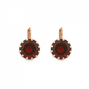 Cercei placati cu Aur roz de 24K, cu cristale Swarovski, Lady In Red | 1133/1-208Srg6-Rosu-2032