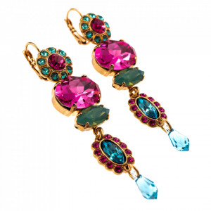 Cercei placati cu Aur roz de 24K, cu cristale originale, Memories of Montmartre | 1076-1146RG6