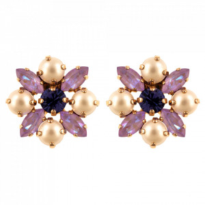 Cercei placati cu Aur roz de 24K, cu cristale Swarovski, Romance | 1435/40-139-10RG2-Multicolor-5732