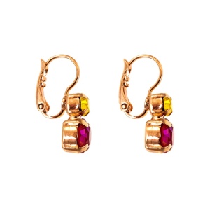 Cercei placati cu Aur roz de 24K, cu cristale Swarovski, Candy | 1190-168-1RG6