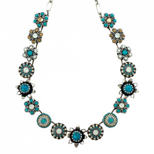 Colier placat cu Argint 925, cu cristale Swarovski, Sapphire Sky | 3124-M807SP-Multicolor-6102