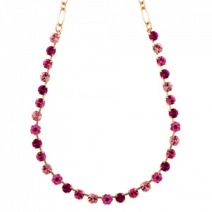 Colier placat cu Aur roz de 24K, cu cristale Swarovski, Camelia | 3008/2-5022RG-Multicolor-6242