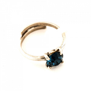 Inel placat cu Argint 925, cu cristale Swarovski, Nightfall | 7606-207SP-Albastru-7682