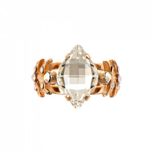 Inel placat cu Aur roz de 24K, cu cristale Swarovski, Aura | 7628-1112RG-Multicolor-8092