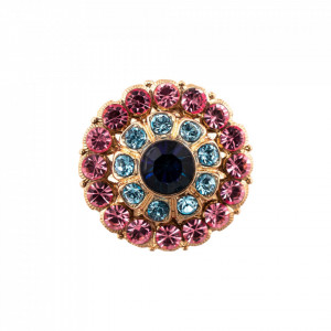 Inel placat cu Aur roz de 24K, cu cristale Swarovski, Cotton Candy - The Sweet Life | 7131/1-144RG-Multicolor-8292