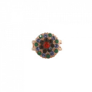 Inel placat cu Aur roz de 24K, cu cristale Swarovski, Guardian Angel | 7217-1003RG-Multicolor-8432