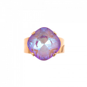 Inel placat cu Aur roz de 24K, cu cristale Swarovski, Lavender | 7326/7-144RG-Roz-7932